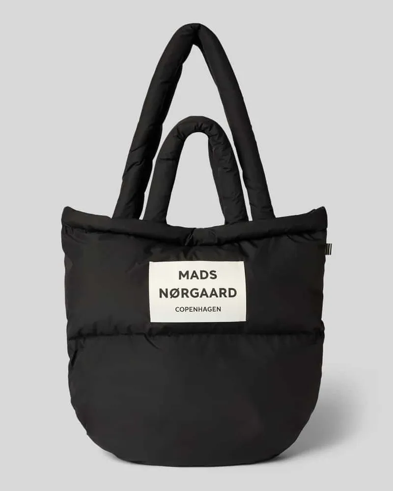 Mads Nørgaard Handtasche mit Label-Detail und Steppnähten Black