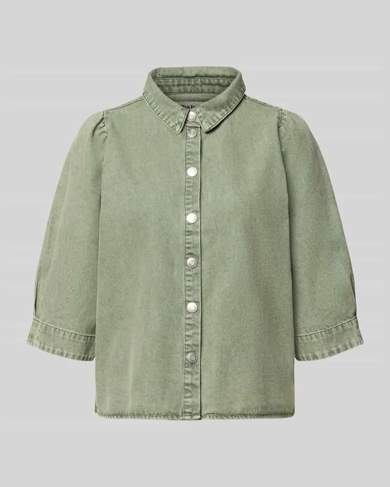 Lollys Laundry Regular Fit Hemdbluse aus Viskose-Mix Modell 'Bono Hellgruen