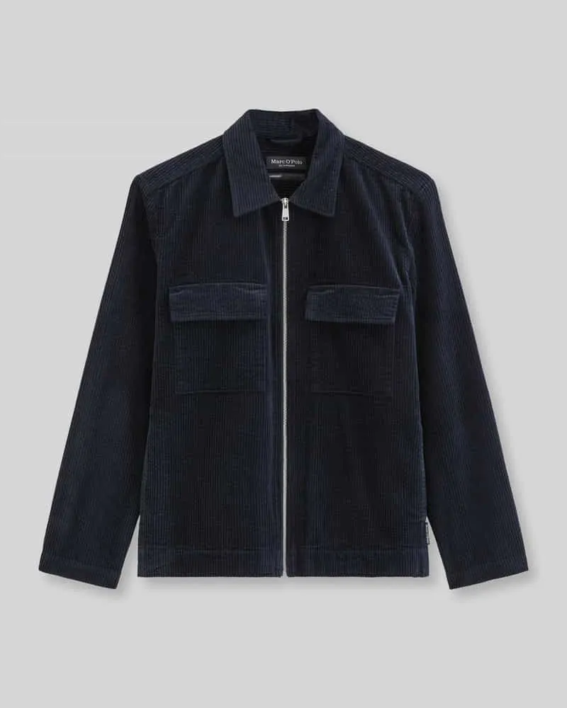 Marc O'Polo Regular Fit Hemdjacke aus reiner Baumwolle Marine