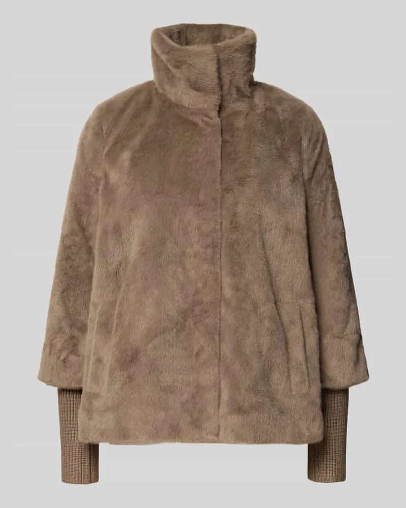 ZERO Jacke aus Kunstfell mit Stehkragen Taupe