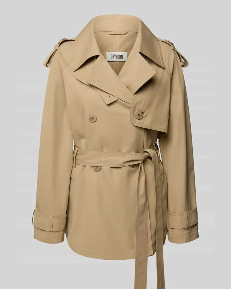 Drykorn Trenchcoat mit Reverskragen und Bindegürtel Modell 'WELNEY Camel