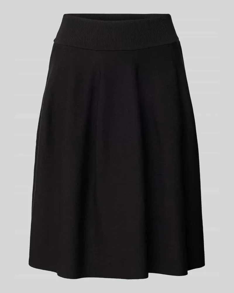 Rich&Royal Knielanger Rock mit breitem elastischem Bund Black