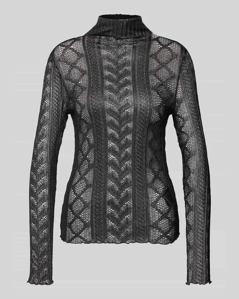 Luisa Cerano Strickpullover mit Lochmuster Anthrazit
