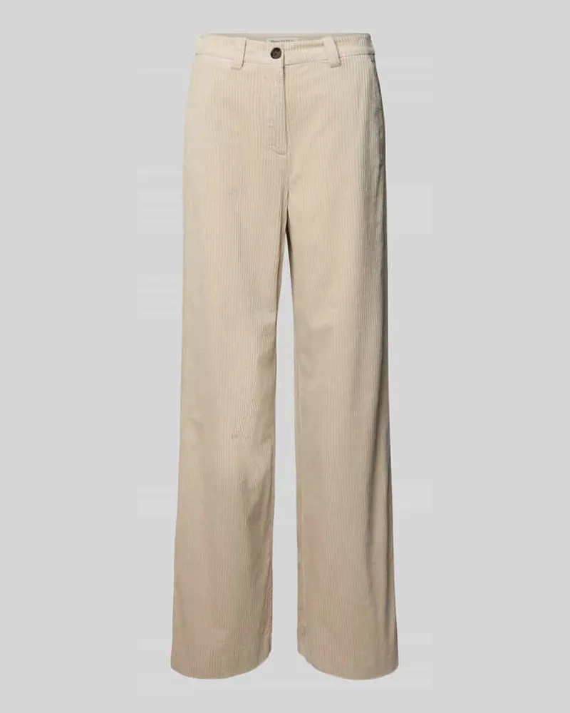 Marc O'Polo Wide Leg Cordhose aus reiner Baumwolle Offwhite
