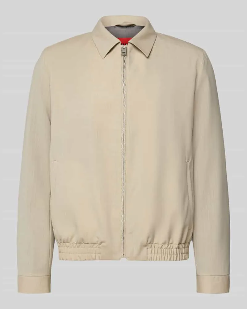 HUGO BOSS Regular Fit Blouson aus Schurwoll-Mix Modell 'HELLYS251X Sand
