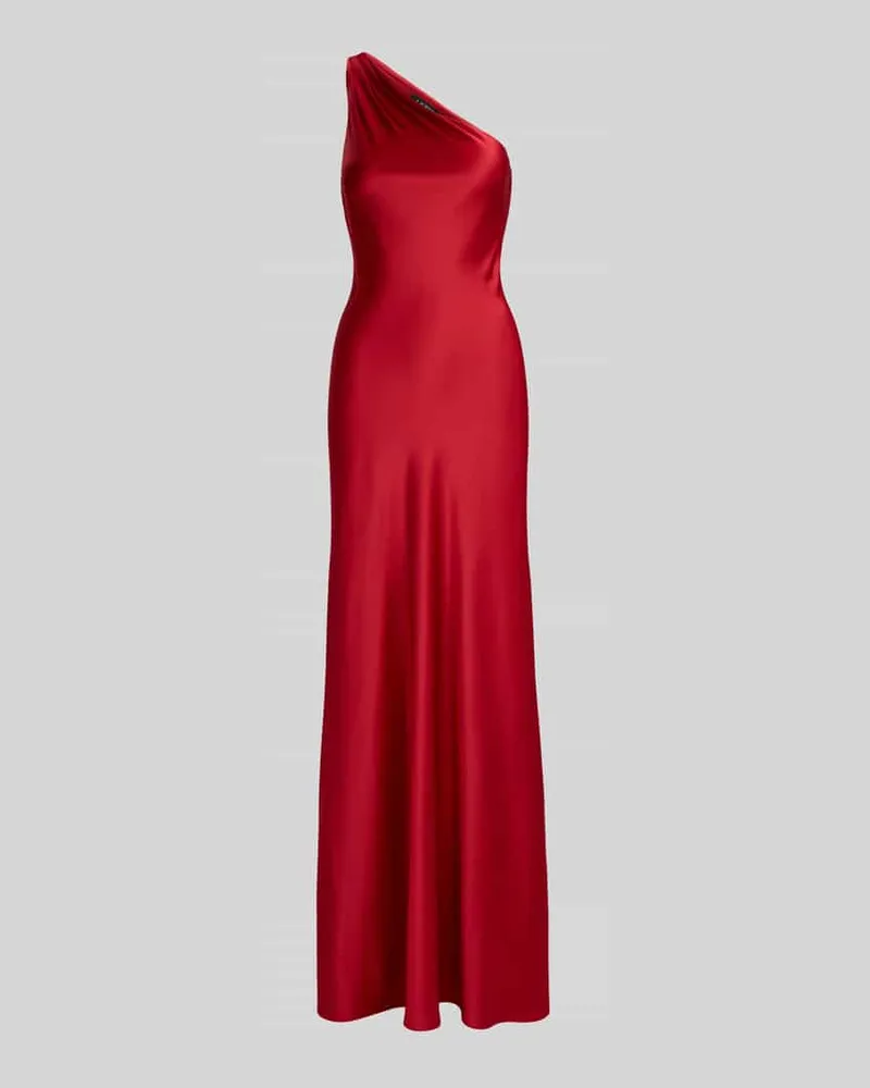Ralph Lauren One-Shoulder-Kleid mit asymmetrischem Rückenausschnitt Rot