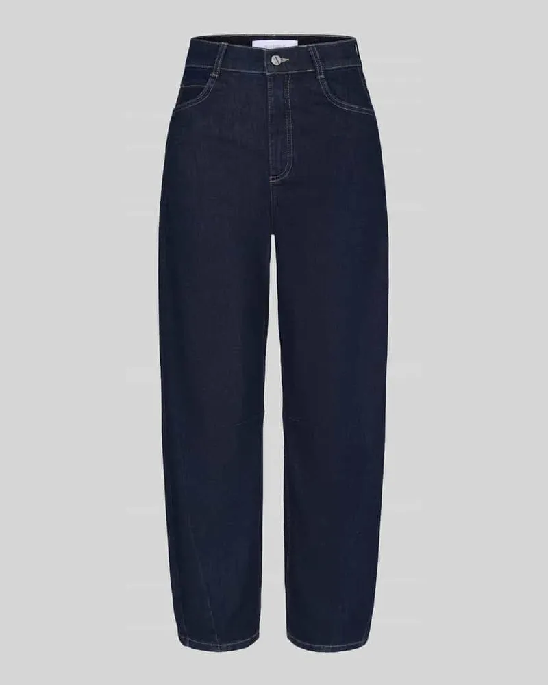 ANGELS  Regular Fit Barrel Jeans aus Baumwoll-Mix Modell 'ELLY Dunkelblau