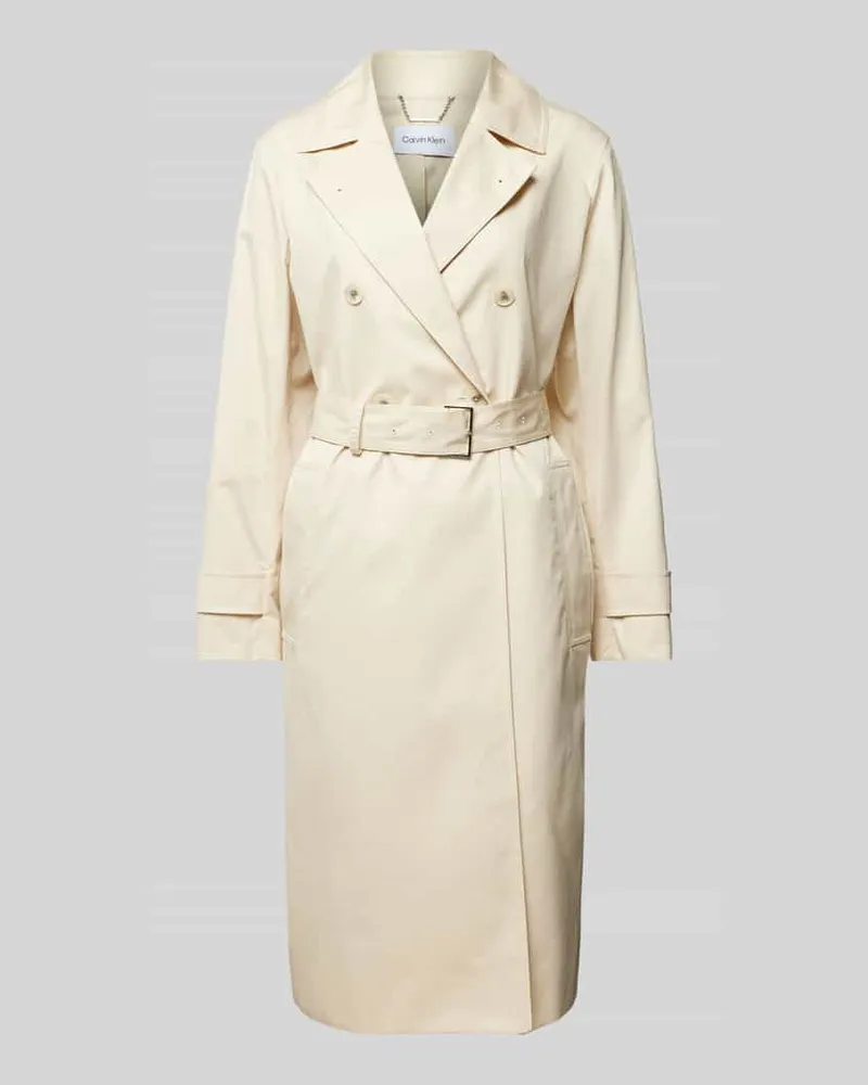 Calvin Klein Trenchcoat mit Taillengürtel Ecru