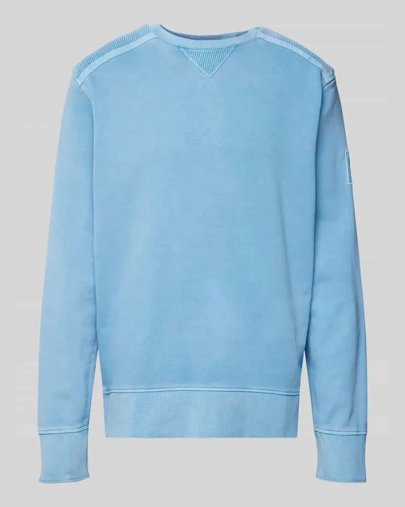 Wellensteyn Sweatshirt mit gerippten Abschlüssen Hellblau