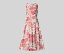 Regular Fit Midikleid mit floralem Allover-Stitching