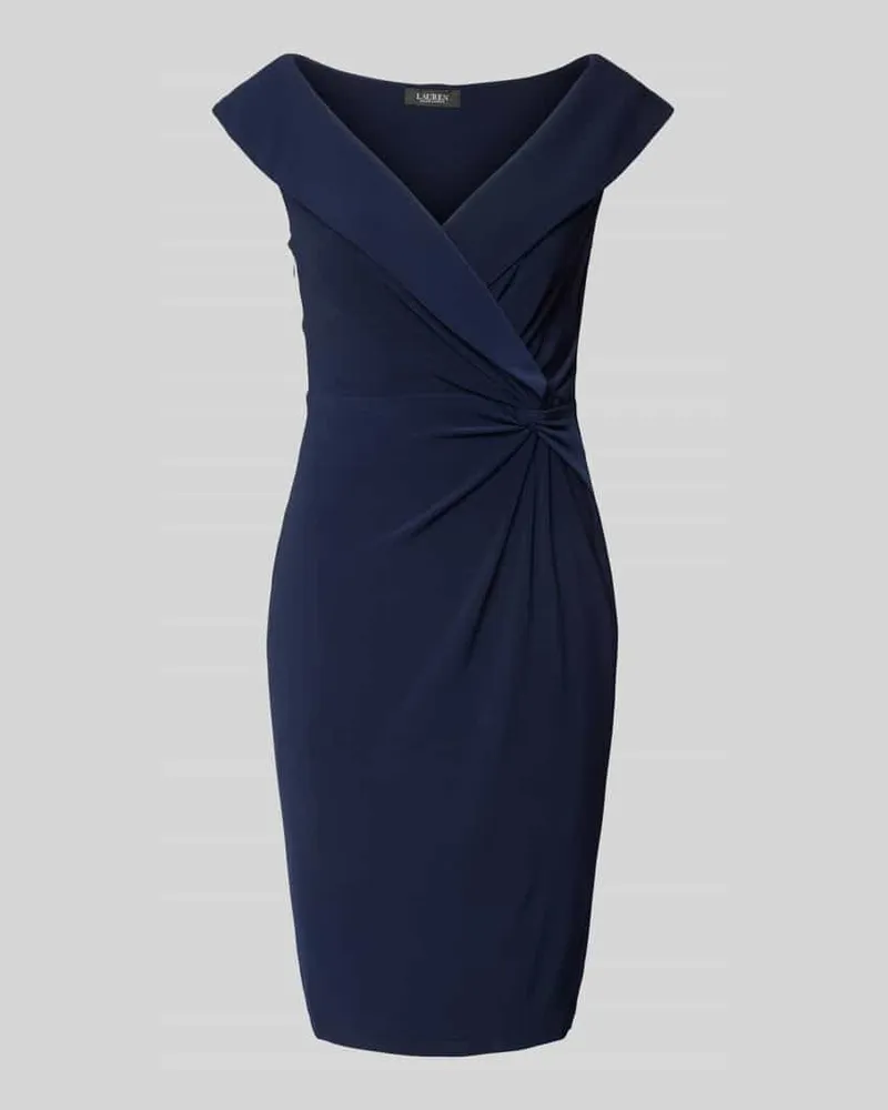 Ralph Lauren Cocktailkleid mit Knotendetail Modell 'LEONIDAS Dunkelblau