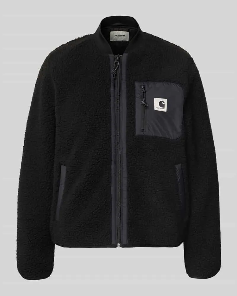 Carhartt WIP Fleecejacke im Allover-Look mit Reißverschluss Modell 'Janet Black