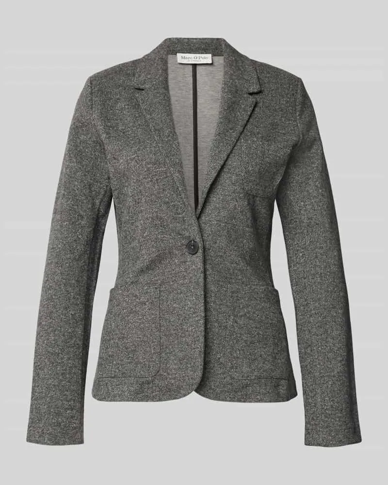Marc O'Polo Relaxed Fit Blazer aus Baumwoll-Mix Mittelgrau