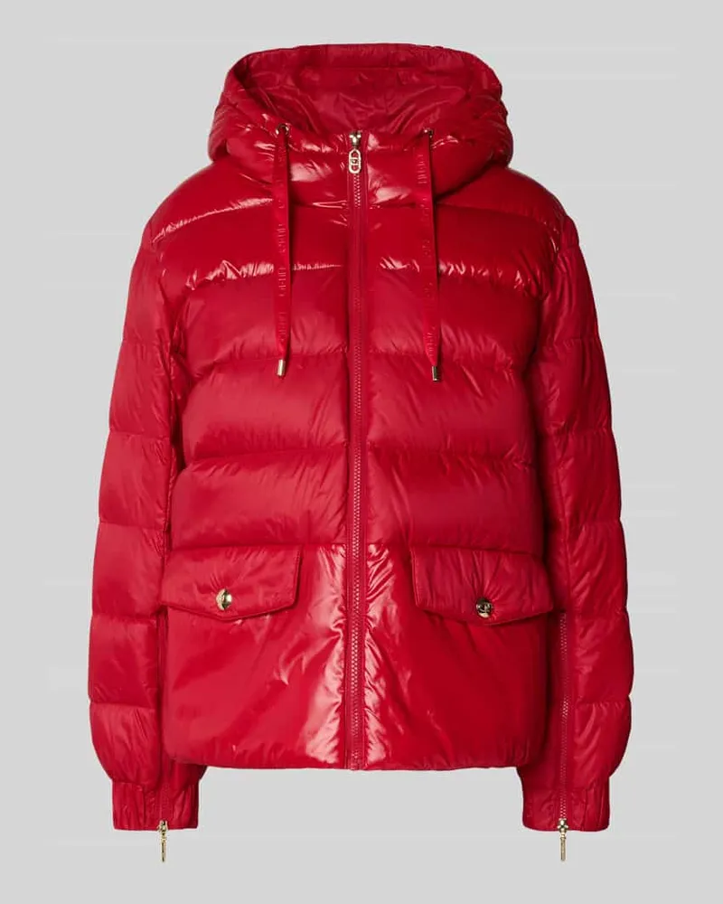 Liu Jo Steppjacke mit Reißverschluss und Pattentaschen Dunkelrot