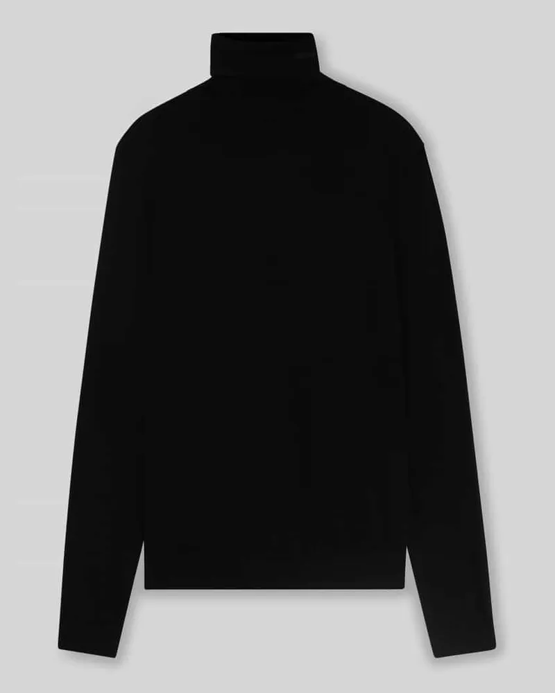 HUGO BOSS Regular Fit Rollkragenpullover aus reiner Schurwolle Modell 'SAN THOMAS Black