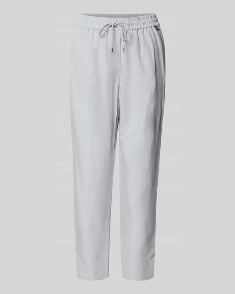 Marc Cain Straight Fit Stoffhose aus Viskose-Mix mit Leinen-Anteil Hellblau