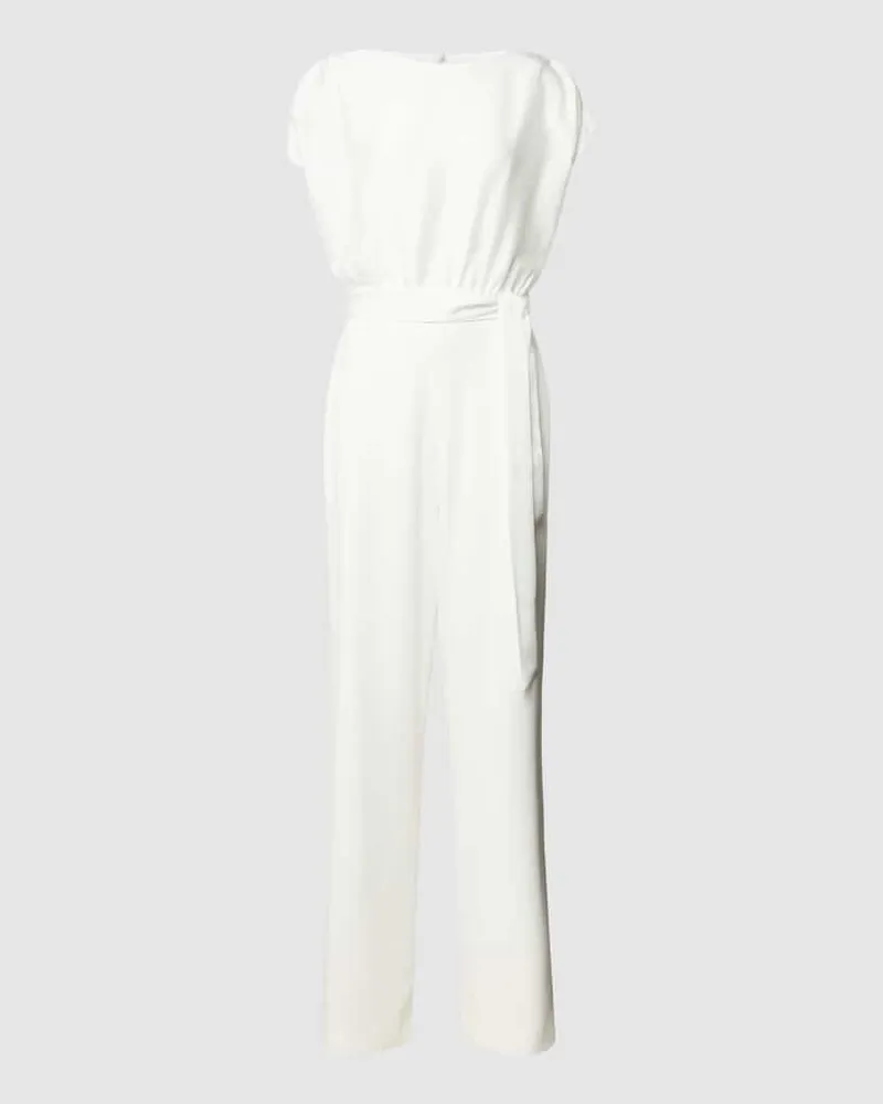 Swing Jumpsuit mit Taillengürtel Offwhite