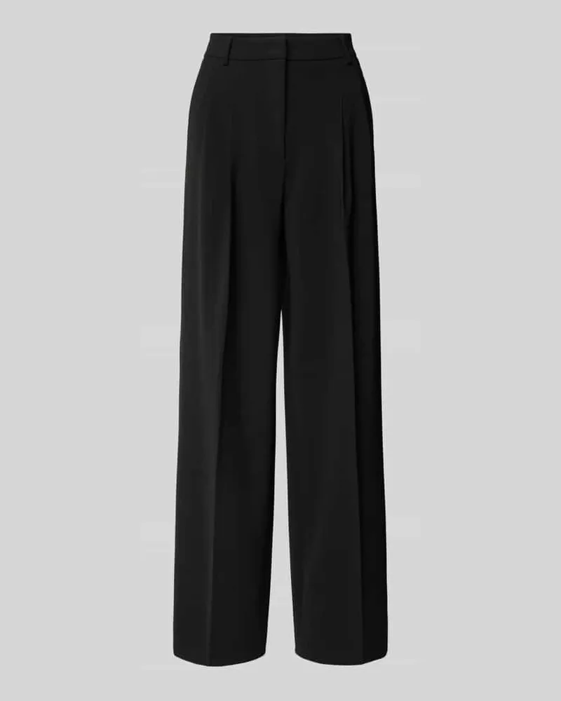 Cambio Wide Leg Stoffhose mit Bundfalten Modell 'ANNY Black