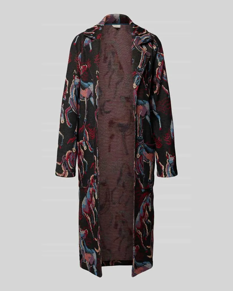 Milano Italy Mantel im Allover-Look mit aufgesetzten Taschen Bordeaux