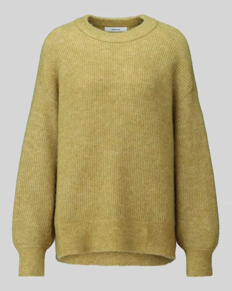 Selected Relaxed Fit Pullover aus Woll-Mix Modell 'LULU Hellgruen