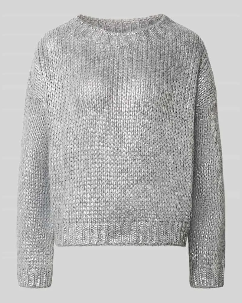 Rich&Royal Strickpullover mit Rundhalsausschnitt Silber