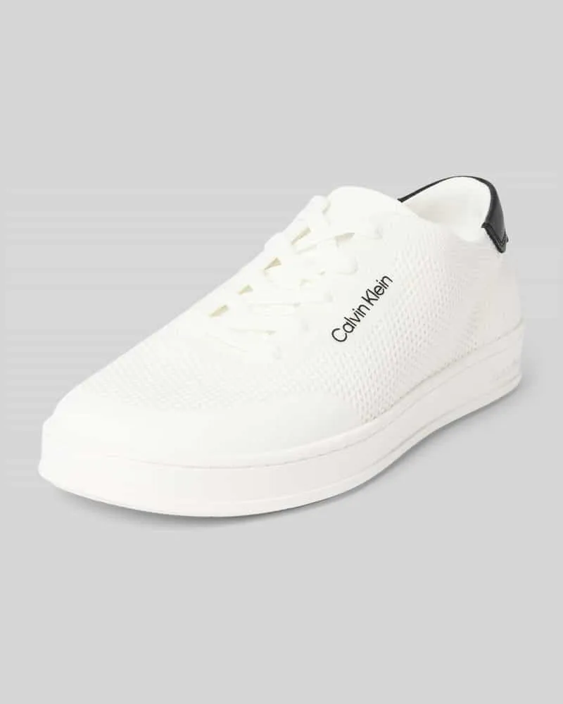 Calvin Klein Sneaker mit Label-Details und Schnürverschluss Weiss