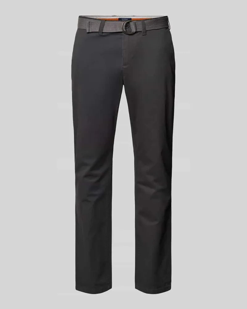 McNeal Slim Fit Chino mit Gürtel Dunkelgrau