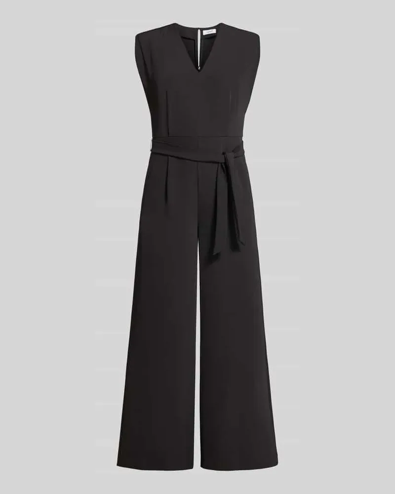 COMMA Jumpsuit mit V-Ausschnitt und Bindegürtel Black
