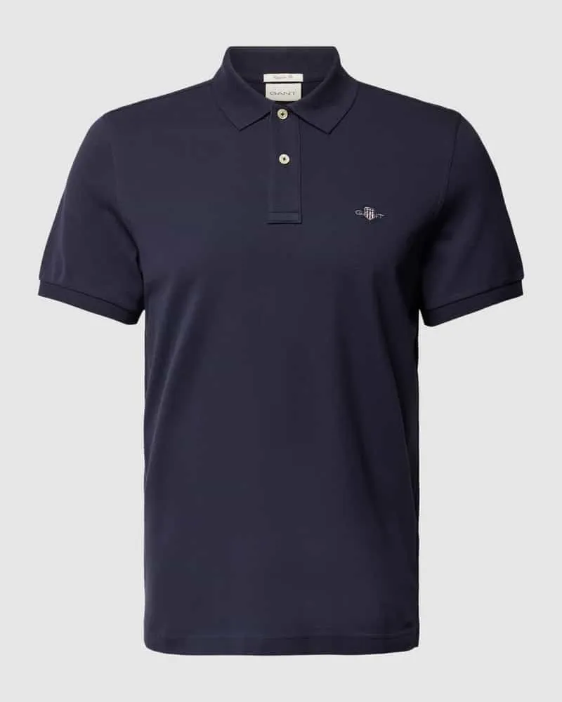 Gant Poloshirt mit Label-Stitching Modell 'SHIELD Marine