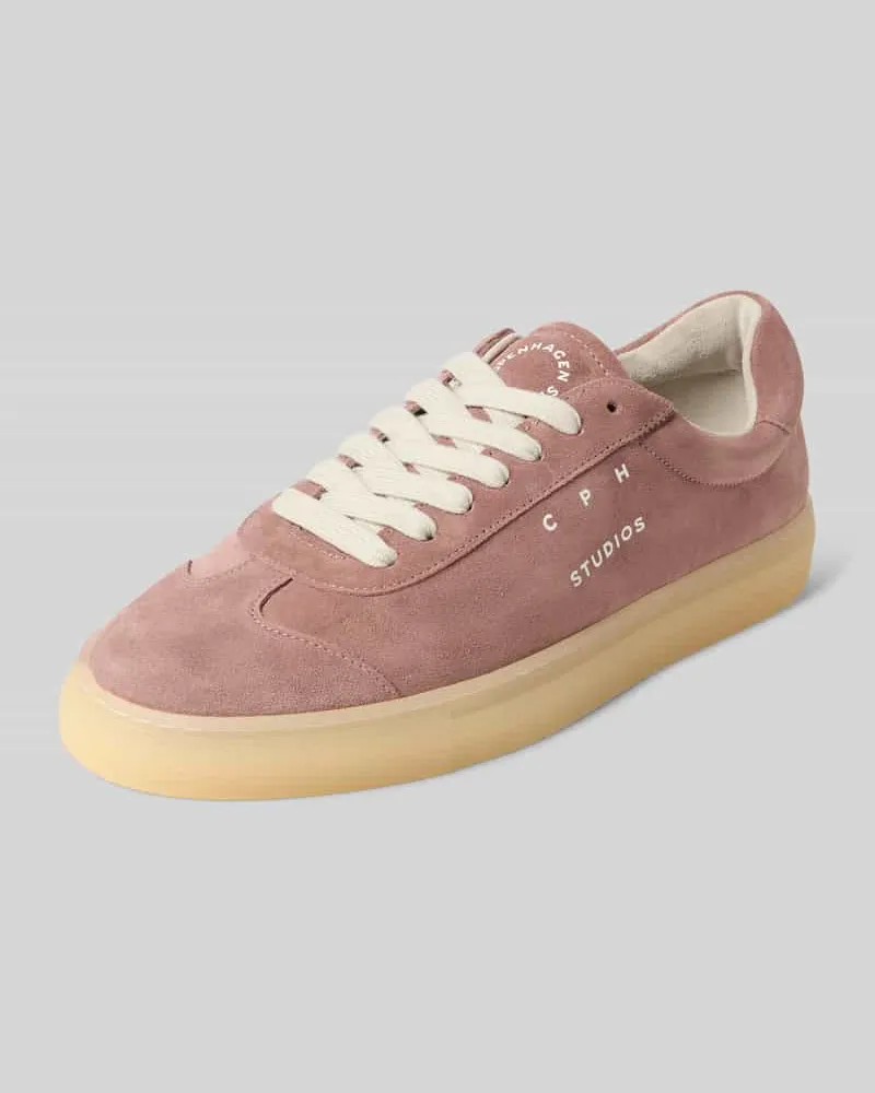 Copenhagen Ledersneaker mit Label-Print Altrosa
