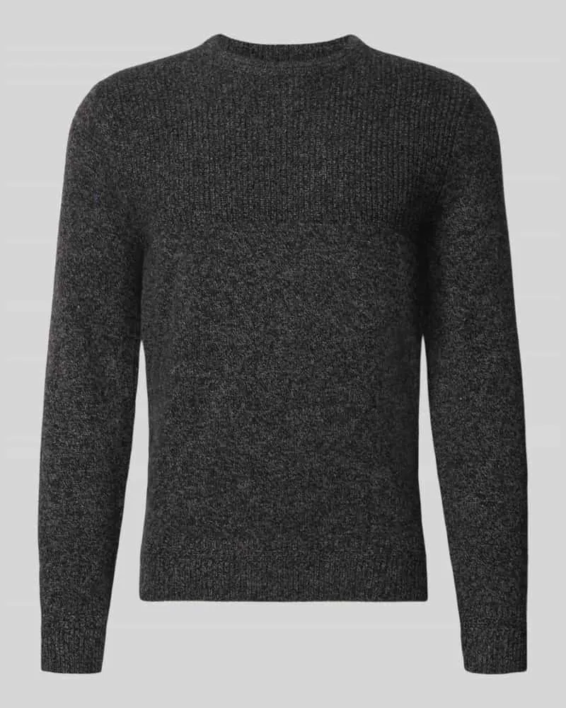 Brax Strickpullover mit gerippten Abschlüssen Modell 'RICK Graphit