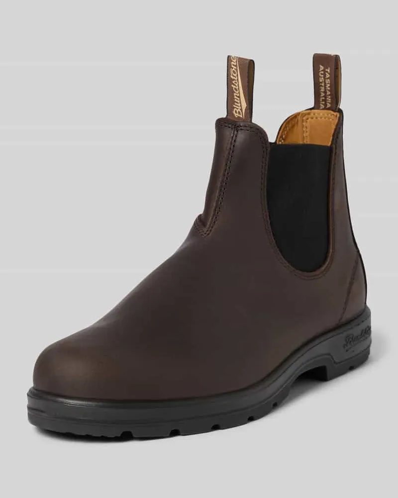 BLUNDSTONE Boots aus Leder mit elastischen Einsätzen Dunkelbraun