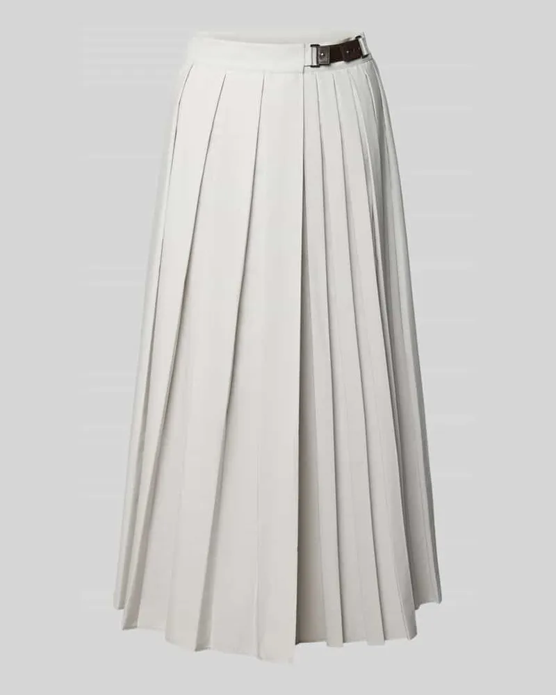 MAX&Co. Ausgestellter Midi-Rock aus Baumwoll-Mix Hellgrau