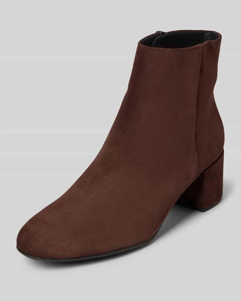 Högl Ankle Boots aus Leder mit Blockabsatz Beige