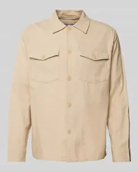 Selected Homme Overshirt mit Leinen-Anteil Modell 'BRODY Sand