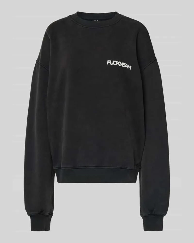 Karo Kauer Oversized Sweatshirt mit Statement-Print Black