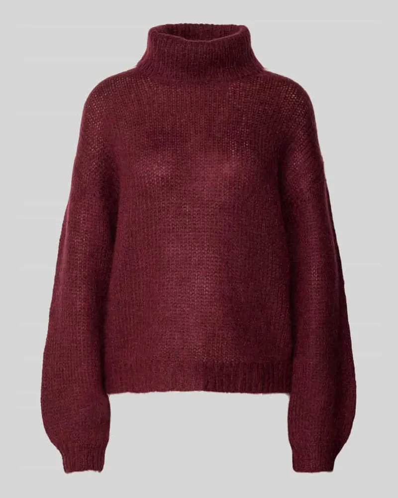 Y.A.S Oversized Strickpullover mit gerippten Abschlüssen Modell 'LAMBI Bordeaux