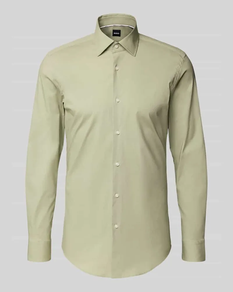 HUGO BOSS Slim Fit Businesshemd aus Baumwoll-Mix Gruen