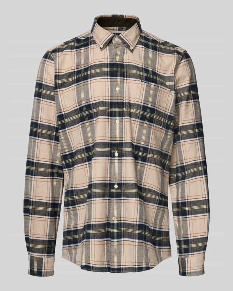 Barbour Slim Fit Flanellhemd aus reiner Baumwolle Modell 'BETSOM Sand