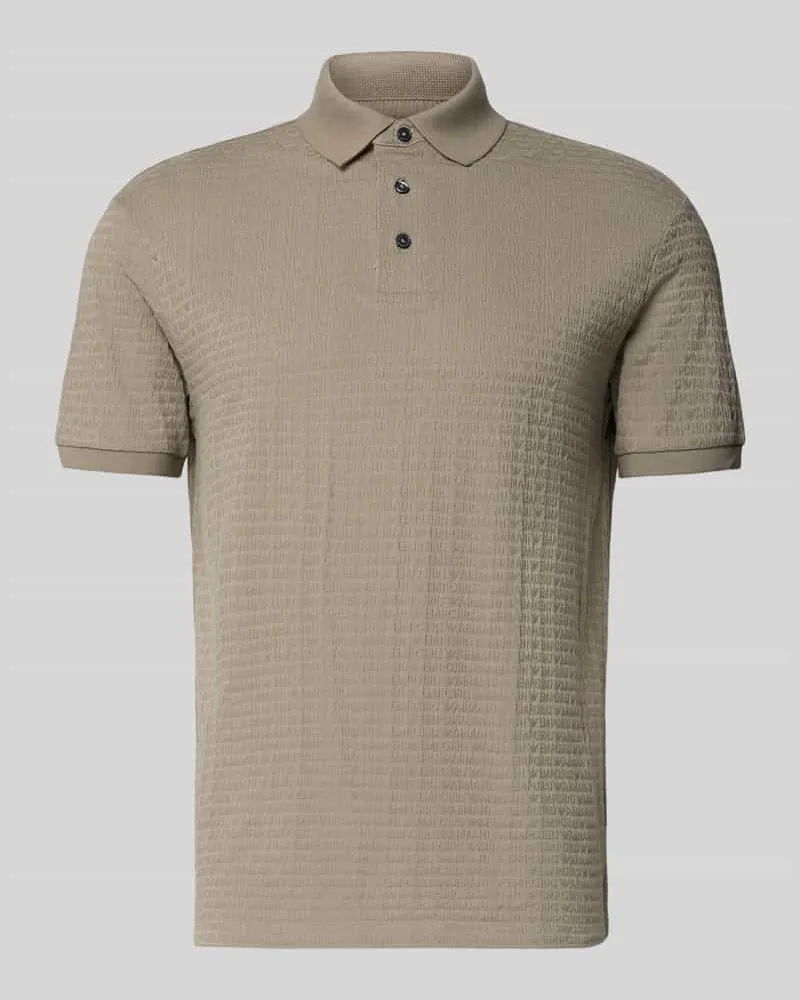Emporio Armani Regular Fit Poloshirt mit Strukturmuster Hellgrau
