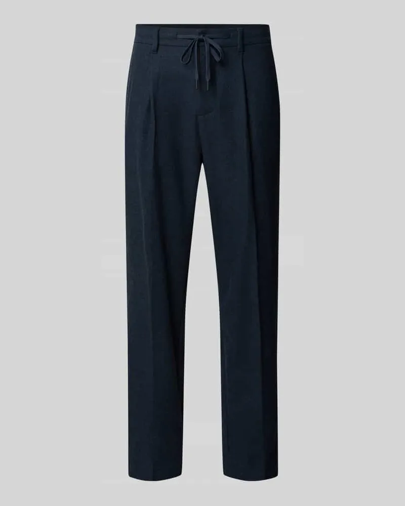 Selected Homme Tapered Hose aus Woll-Anteil Modell 'LEROY Dunkelblau