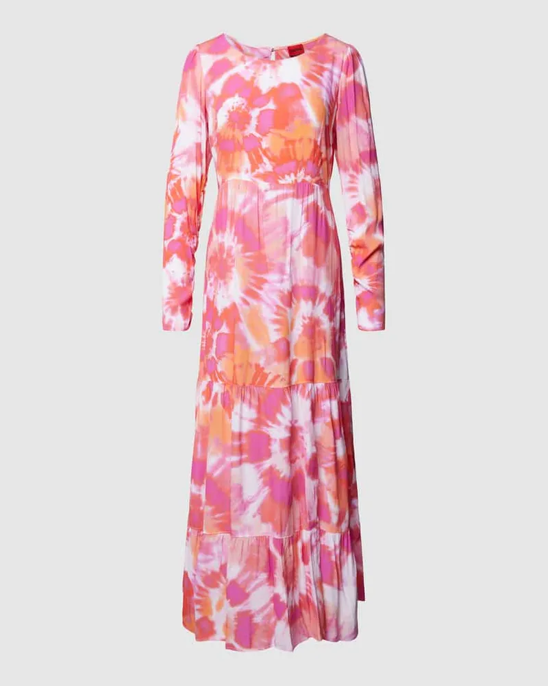 HUGO BOSS Maxikleid mit Allover-Muster Modell 'Kassid Pink