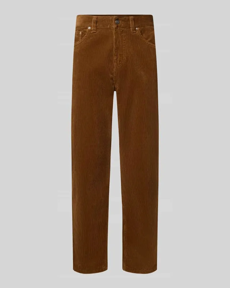 Carhartt WIP Straight Fit Hose aus reiner Baumwolle in Cord-Optik Mittelbraun