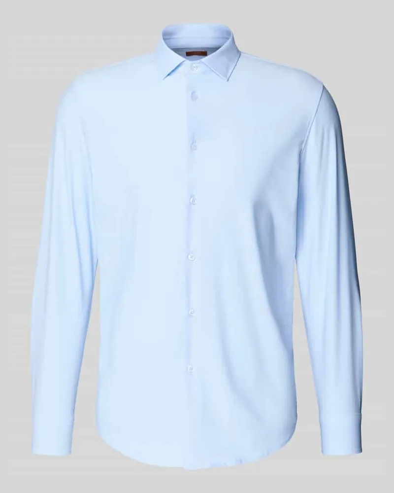 CRUNA Slim Fit Businesshemd mit Knopfleiste Hellblau