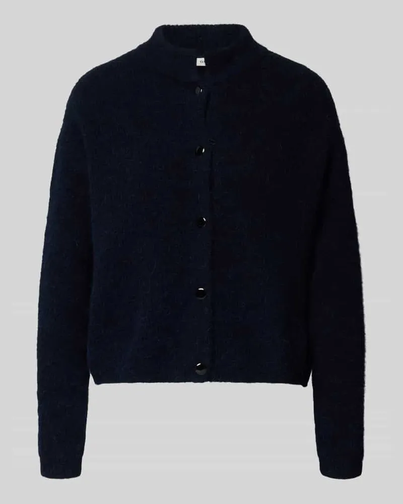 Gestuz Regular Fit Strickjacke mit Alpaka-Anteil Modell 'Alpha Dunkelblau