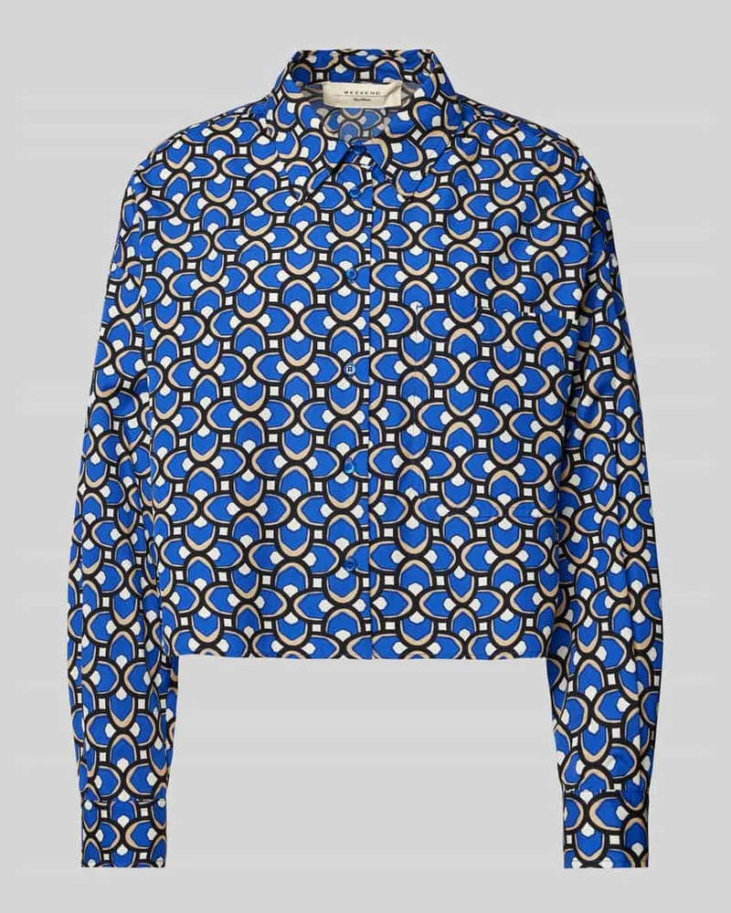 Max Mara Regular Fit Bluse mit Hemdblusenkragen Modell 'RAGTIME Dunkelblau