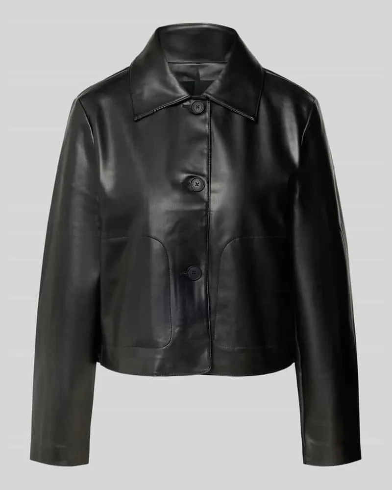 someday. Regular Fit Blazer in Leder-Optik Modell 'Neather Black