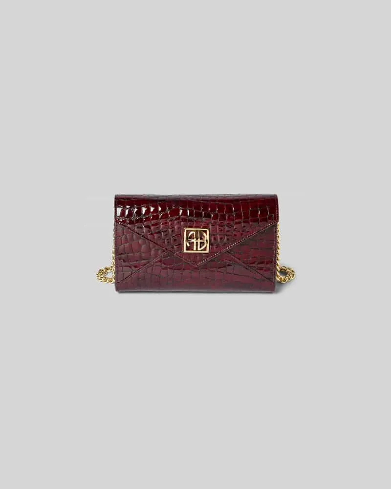 Anine Bing Shoulder Bag aus echtem Leder Bordeaux