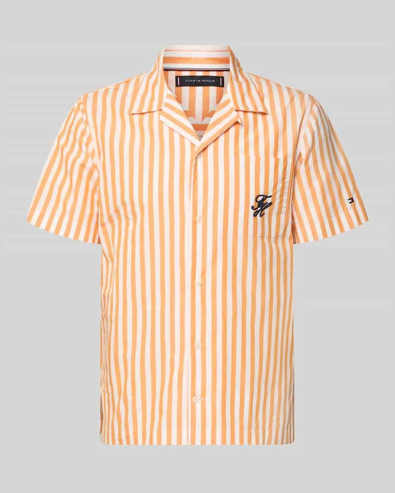 Tommy Hilfiger Regular Fit Freizeithemd aus reiner Baumwolle Orange