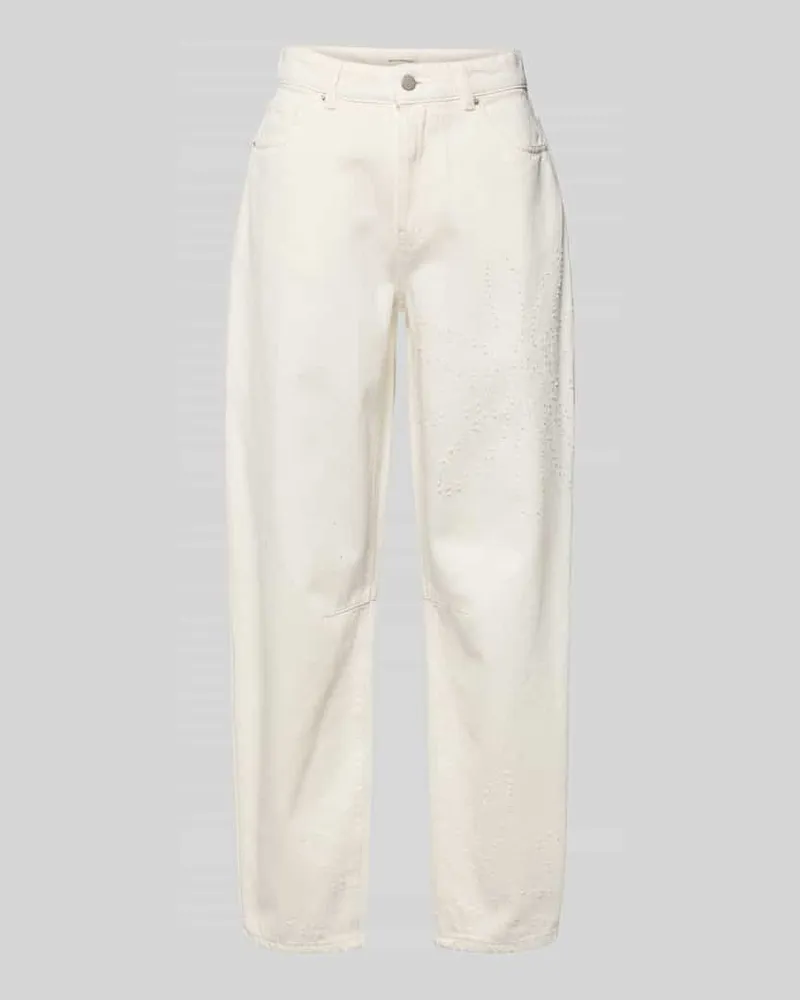 MOSS COPENHAGEN Wide Fit Jeans in verkürzter Passform Modell 'Dexter Offwhite